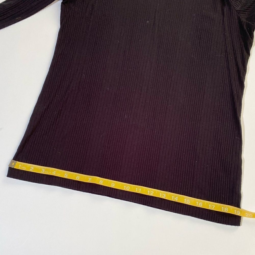 Drew black cold shoulder ribbed shirt top L - Picture 5 of 8
